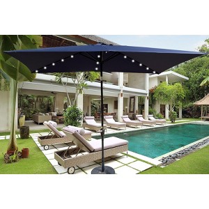 Sapphtopaz 10x6.5Ft Patio Outdoor Umbrella Rectangular Umbrellas 6 Sturdy Ribs with Crank and Push Button Tilt for Garden, Pool - 1 of 4