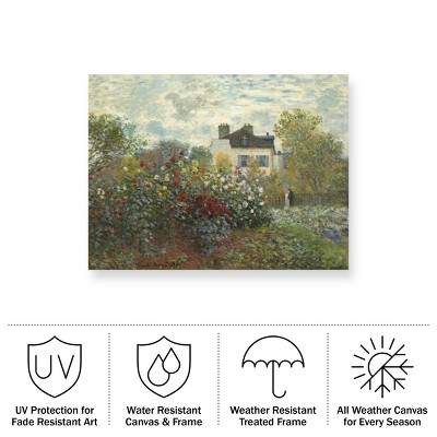 Claude Monet's Garden in Argenteuil Outdoor Canvas Wall Art, 14x19