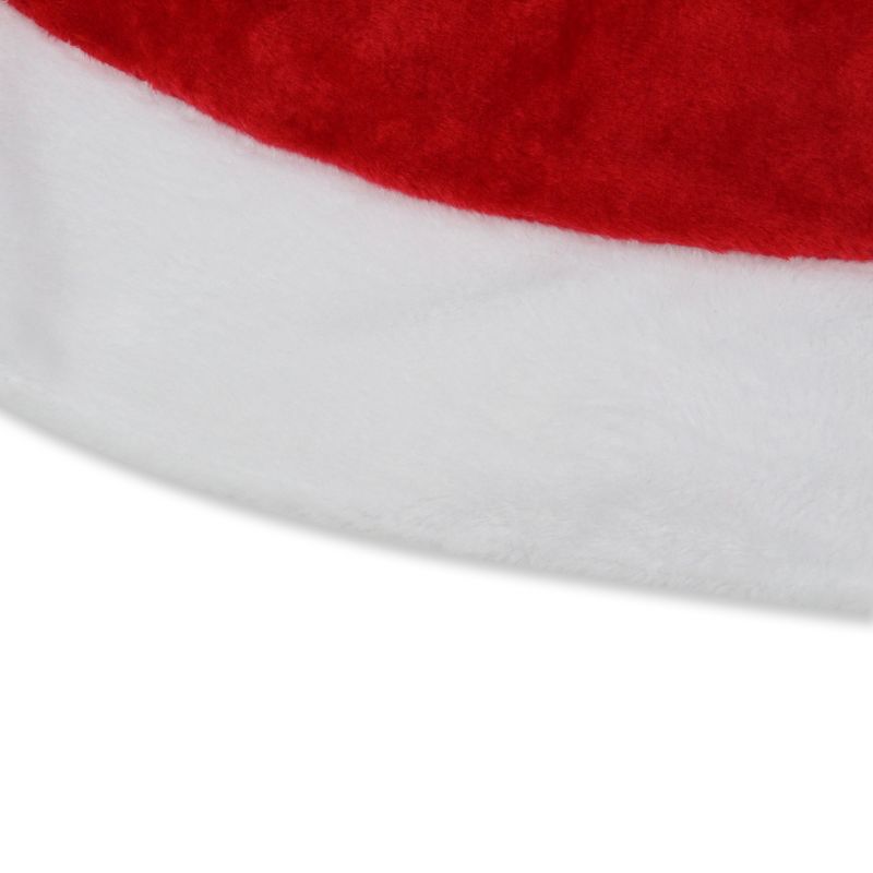 Northlight 48" Red and White Velveteen Christmas Tree Skirt with White Trim, 4 of 5