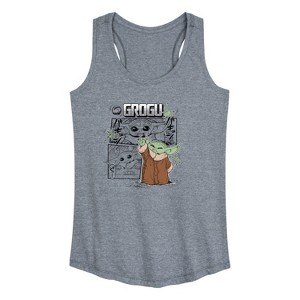Women's - Star Wars - The Mandalorian Grogu Panels Graphic Racerback Tank - 1 of 4