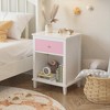 ORRD Nightstand with Drawer and Open Shelf, 26.68" Bedside Table for Kids, Girls, Boys, and Bedroom Use, Pink - 4 of 4