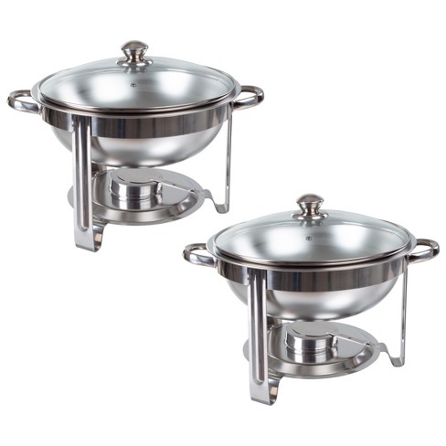 Chafing Dish Buffet Set of 4 Stainless Steel Chafing Dishes for Buffet Food  Warmer for Parties Catering Event with Food Water Pan, Fuel Holder