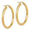 Black Bow Jewelry 3mm Round Hoop Earrings in 14k Yellow Gold, 35mm (1 3/8 Inch) - 3 of 4