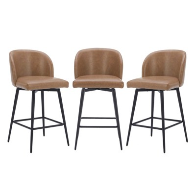 Spruce&Spring Counter Height Swivel Barstool with Metal Legs Set