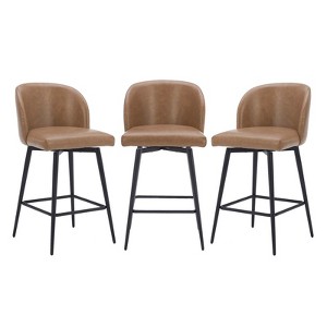 Spruce&Spring Counter Height Swivel Barstool with Metal Legs Set - 1 of 4