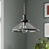 Hudson and Canal 12.25" Wide Pendant with Glass Shade Blackened Bronze/Clear: UL Listed, 60W, E26 Base, Adjustable Height - 2 of 4