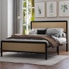 Bohemian Rattan Bed Frame with Headboard & Footboard - Heavy Duty Metal Platform, Noise-Free Reinforced Slats, Under Bed Storage - 3 of 4