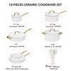 Itopfox 16-Piece Nonstick Ceramic Cookware Set with Cooking Utensils Oven & Dishwasher Safe White Gold Pots & Pans for All Stovetops Except Induction - 2 of 4