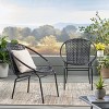 Coolbibila-Patio Chair Set Of 2, Arm Chairs With Back, Dining Chairs Set Made Of Wicker, Modern Dining Chairs With Arms - 3 of 4