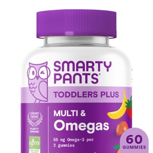 SmartyPants Toddler Plus Multivitamin & Omegas Gummies with Vitamins C, D3, B12 & Zinc - 60ct - 1 of 4