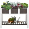 Outsunny 47'' x 23'' Raised Garden Bed w/ Storage Shelf, 2 Tiers Elevated Planter Box Stand for Vegetables, Flowers, Herbs Backyard, Patio, Balcony - 4 of 4