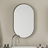 NicBex 34"x20" Oval Recessed Bathroom Storage Cabinet with Mirror,Metal Frame Mirrored Wall Cabinet with Adjustable Shelves,Matte Finish - 2 of 4