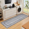Indoor Modern Bordered Solid Color Area Rugs for Bedroom Living Room Easy Care Washable Soft Low Pile Non Slip Foldable Carpet - 3 of 4