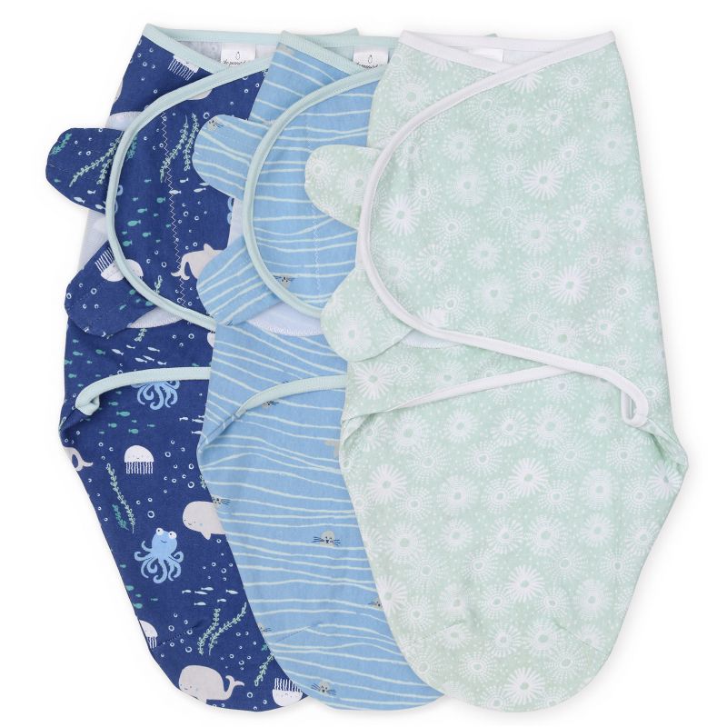 The Peanutshell Under The Sea 3 Swaddle Wrap for Newborn, Infant - 3-Pack, 1 of 8