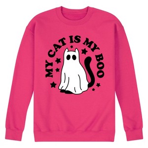 Men's - Instant Message - My Cat Is My Boo Graphic Fleece Sweatshirt - 1 of 4