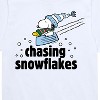 Boys' - Peanuts - Snoopy & Woodstock Chasing Snowflakes Christmas Short Sleeve Graphic T-Shirt - 2 of 4