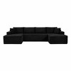 AENKYO 134" Modular Sectional Sleeper Sofa, U-Shaped Cloud Couch, No Assembly Required, 6-Seater Sofa for Living Room - Black - 4 of 4