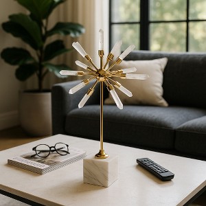 Decorative Crystal Starburst Statue with Base for Home Decor - Stylish Sculpture Accent for Office, Shelf, and Living Room Decor - 1 of 4