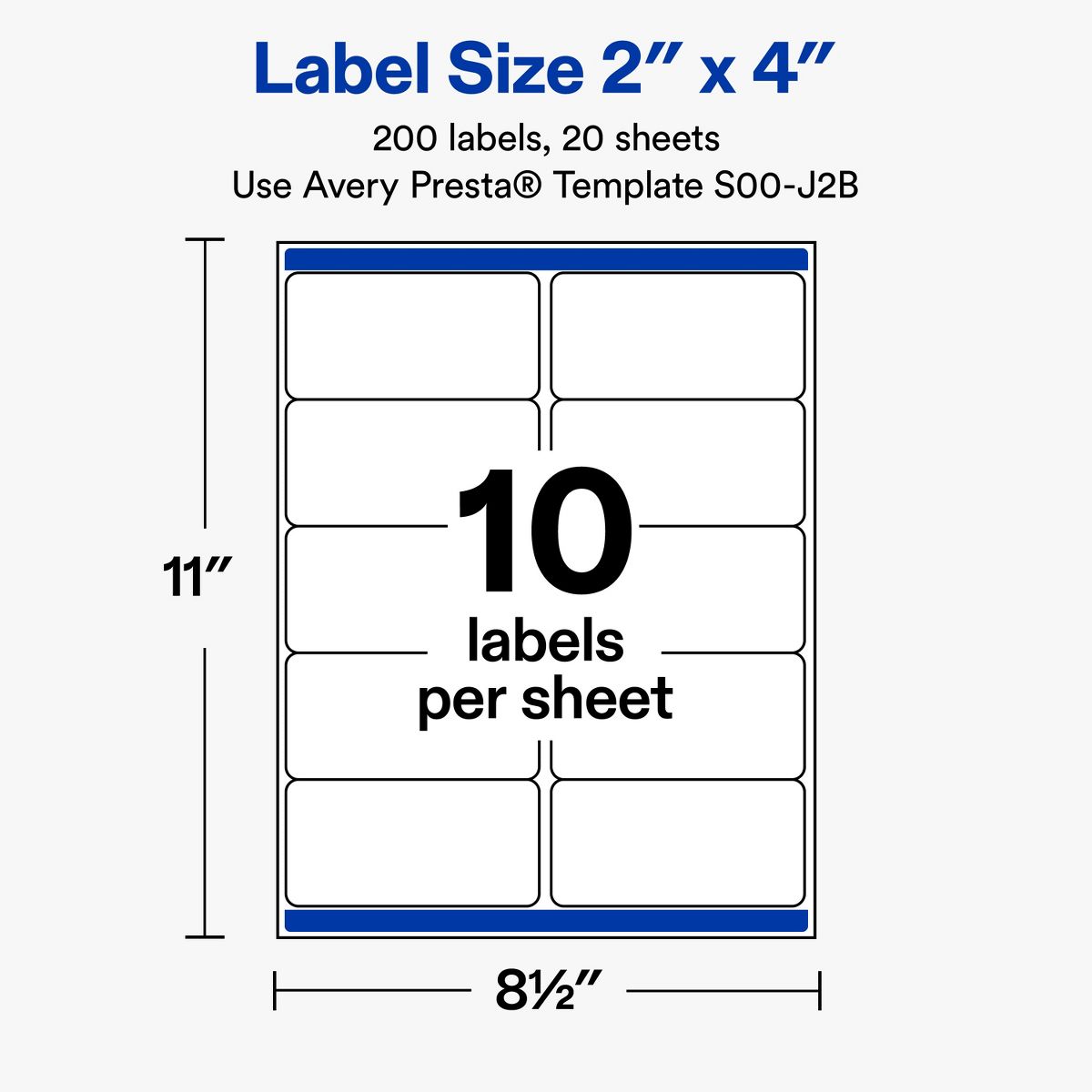 Avery® Labels, 2" x 4", Matte, Gold Menorah Frame, 200 - thumbnail 5
