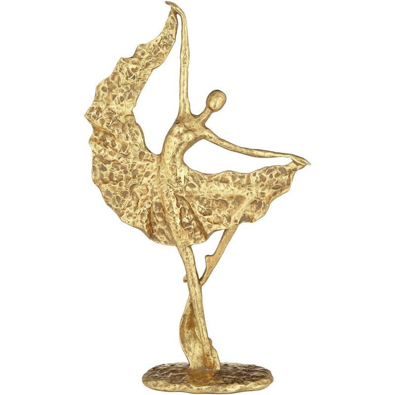 Studio 55D Dancer with Skirt 17 1/2" High Shiny Gold Statue, 1 of 8