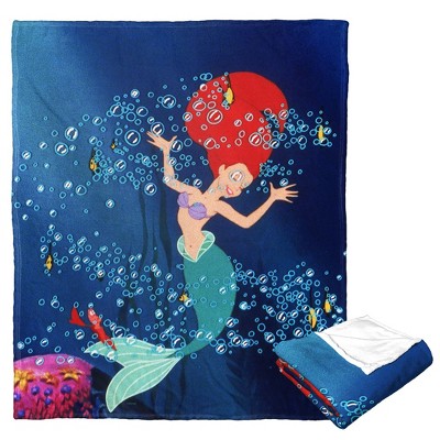 Disney Little Mermaid Classic Life Is The Bubbles Silk Touch Throw Blanket