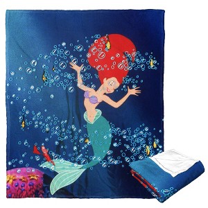 Disney Little Mermaid Classic Life Is The Bubbles Silk Touch Throw Blanket - 1 of 4