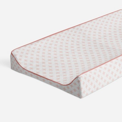 Bacati - Petals Quilted Muslin Changing Pad Cover Coral