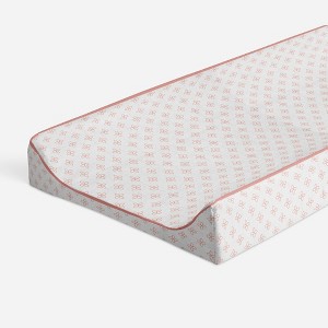 Bacati - Petals Quilted Muslin Changing Pad Cover Coral - 1 of 4