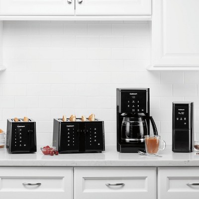 Black Stainless Steel Digital 2-Slice Toaster with Wide Slots