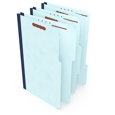 HITOUCH BUSINESS SERVICES Pressboard Classification Folder 2" Exp Legal Size Light Blue 25/BX