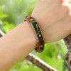 Vintage Brown Leather Bracelet with Rose Buckle Clasp, Handmade Bohemian Wrap Bracelet for Women & Men - 3 of 4