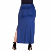 24seven Comfort Apparel Plus Size Versatile Side Slit Elastic Waist Maxi Skirt - 3 of 4