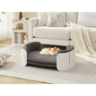 MaseiKar Scandinavian Cat Couch Bed – Mid/Large Pet Sofa with Removable Washable Cover, PP Indoor Furniture, Elevated Cozy Bed for Cats