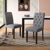 Tangkula Wooden Dining Chair Set of 2 w/Rubber Wood Legs Padded Seat S Springs High  Back - 2 of 4