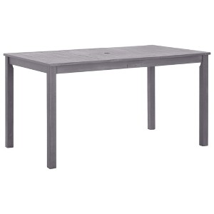 vidaXL Patio Table Gray Wash 55.1 in.x31.5 in.x29.1 in. Solid Acacia Wood - 1 of 4