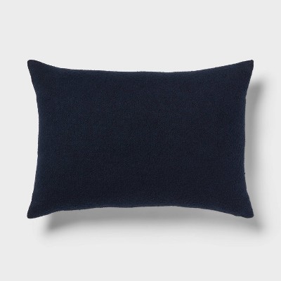 Oblong Boucle Color Blocked Decorative Throw Pillow Dark Navy ...