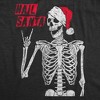 Womens Hail Santa T Shirt Funny Xmas Skeleton Metal Horns Joke Tee For Ladies - Crazy Dog Women's T Shirt - image 2 of 4