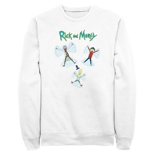 Men's Rick and Morty Christmas Snow Angels Sweatshirt - 1 of 4