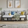 Twin Daybed with Trundle, Metal Daybed and Trundle Set, Sofa Bed Frame with Steel Slat Support, Multifunctional Daybed for Bedroom, Living Room - 3 of 4
