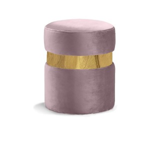 Meridian Furniture,Hailey Velvet Ottoman/Stool - 1 of 4