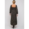 PinkBlush Black Floral Smocked Long Sleeve Maternity Maxi Dress - 3 of 4