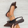 Berness Women's Cinnamon Vegan Leather Slingback Flats with Bow Detail - 2 of 4