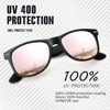 Attop Polarized Sunglasses Retro Square Design Sunglasses UV400 Fashion, Black Frame, Pink Lenses - 2 of 4