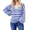 Women's Striped Lace Detail V Neck Top - And The Why - 3 of 4