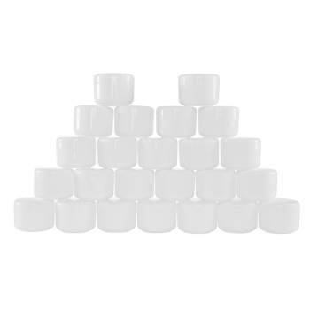 24-Pack of Small Containers with Lids - 4-Ounce Plastic Travel Bottles and Mini Jars for Organization with Inner and Outer Lid by Stalwart (White)