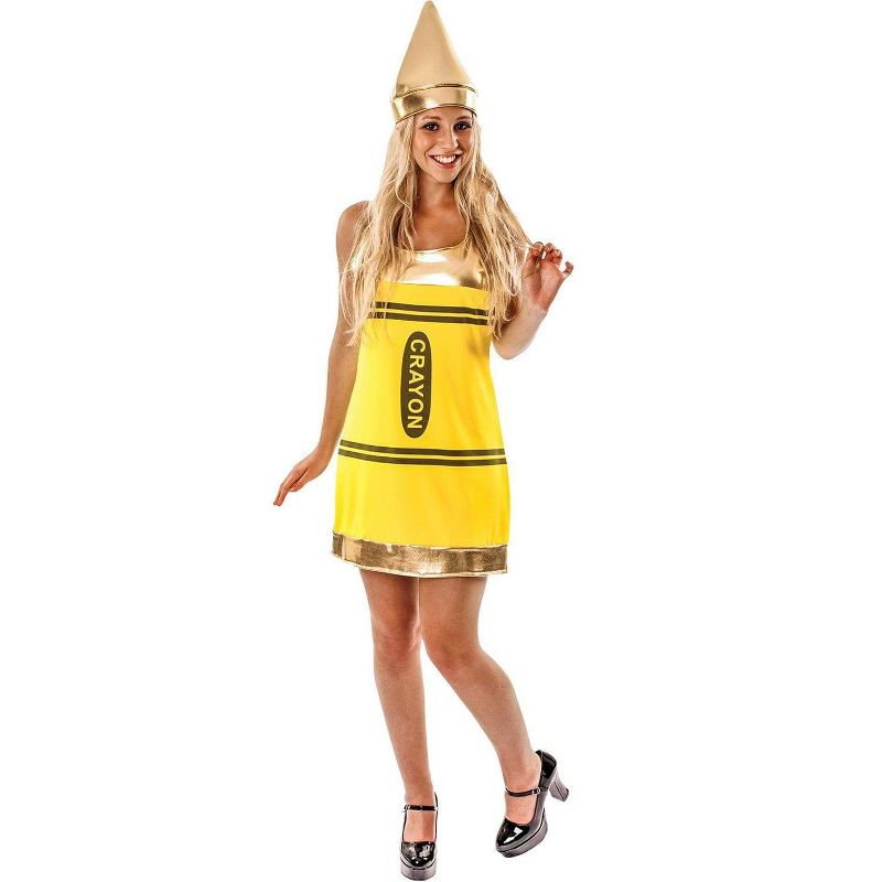 Orion Costumes Women's Yellow Crayon Fancy Dress Costume, 1 of 2