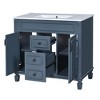 36" Bathroom Vanity with Top Sink, Modern Bathroom Storage Cabinet with 2 Soft Closing Doors and 2 Drawers, Single Sink Bathroom Vanity Blue - 4 of 4