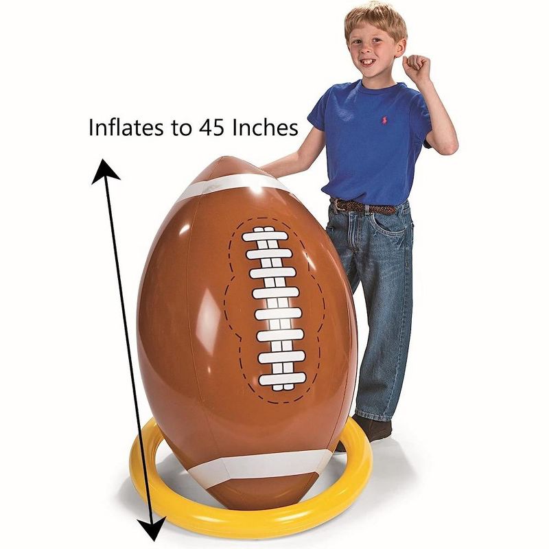 Fun Express Jumbo Giant Inflatable 4ft Football with Tee, 3 of 5
