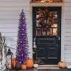 Puleo 6' Pre-Lit Artificial Alpine Purple Pencil Tree - 2 of 4