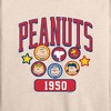 Women's - Peanuts - Peanuts Crew Athletic Lightweight French Terry Wide Neck Long Sleeve Shirt - 2 of 4